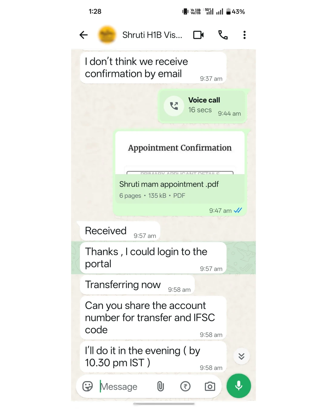 H4 Visa Appointment Customer Testimonial