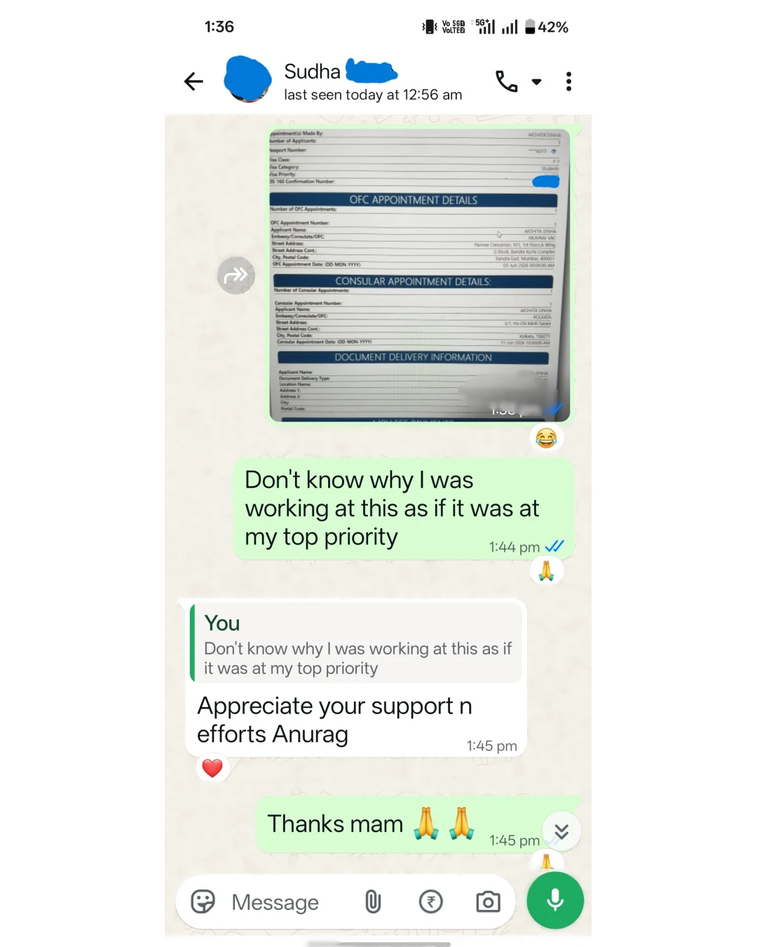Happy Customer: Student Visa Appointment
